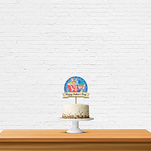 Image of Festiko Father's Day /Super Dad Birthday Party Decorations Items for Surprise (All in One Surprise Banner,Balloons,Balloons,Cake Toppers,Cup Cake Topper,Ribbons)- 28 Pcs