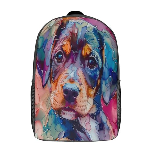 Sac à dos chiot style encre pour écoliers primaires et collégiens de 17 pouces