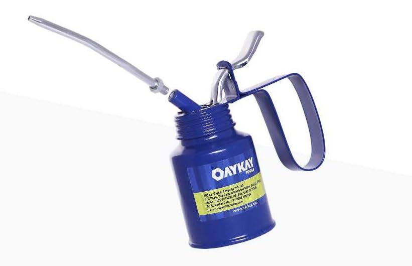 OAYKAY TOOLS Oil Can Steel Pump with Fixed Sprout, Multipurpose use for Industrial, Garage and Home Applications (Capacity - 1/4 Pint)|Hand Tool-image-17