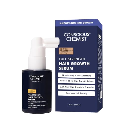 Image of Conscious Chemist Hair Growth & Anti Hair Fall Serum | Hairgenyl, 3% Redensyl, 2% Anagain, 2% Procapil, 2% Biotin & Saw palmetto | Controls Hairfall & 95% Saw New Hair Growth | Improves Hair Density | For Men & Women | 30ml