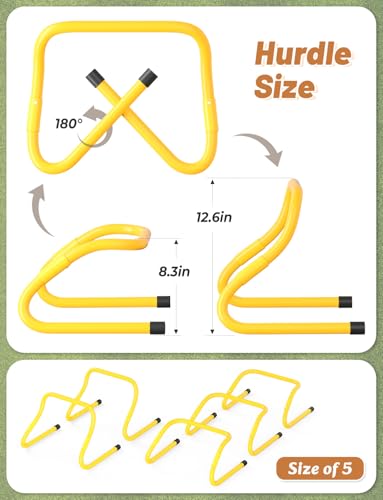 ghb agility hurdles 510 pack speed agility training hurdles adjustable sturdy hurdles training equipment set with carry bag for kidsathletessoccerbasketball