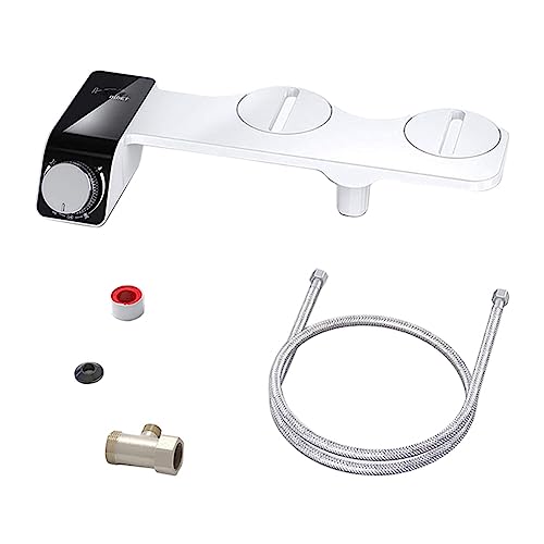 Rtauhife Accesorio para Bidé Inodoro Ultradelgado Boquilla Doble Espiral PresióN de Agua Ajustable Pulverizador de Culo No EléCtrico con Manguera,A