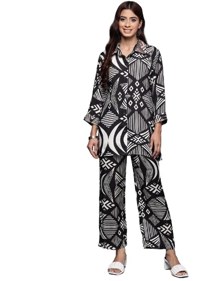 Image of Varanga Women Lavender Floral Printed Cotton Co-Ords