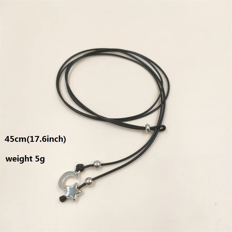 Pingyongchang Handmade Moon Heart Leather Anklet Cord Wrist Bracelet Adjustable Wax String Minimalist Waterproof Adjustable Foot Wrap Jewelry Inspirational Beach Gifts for women3