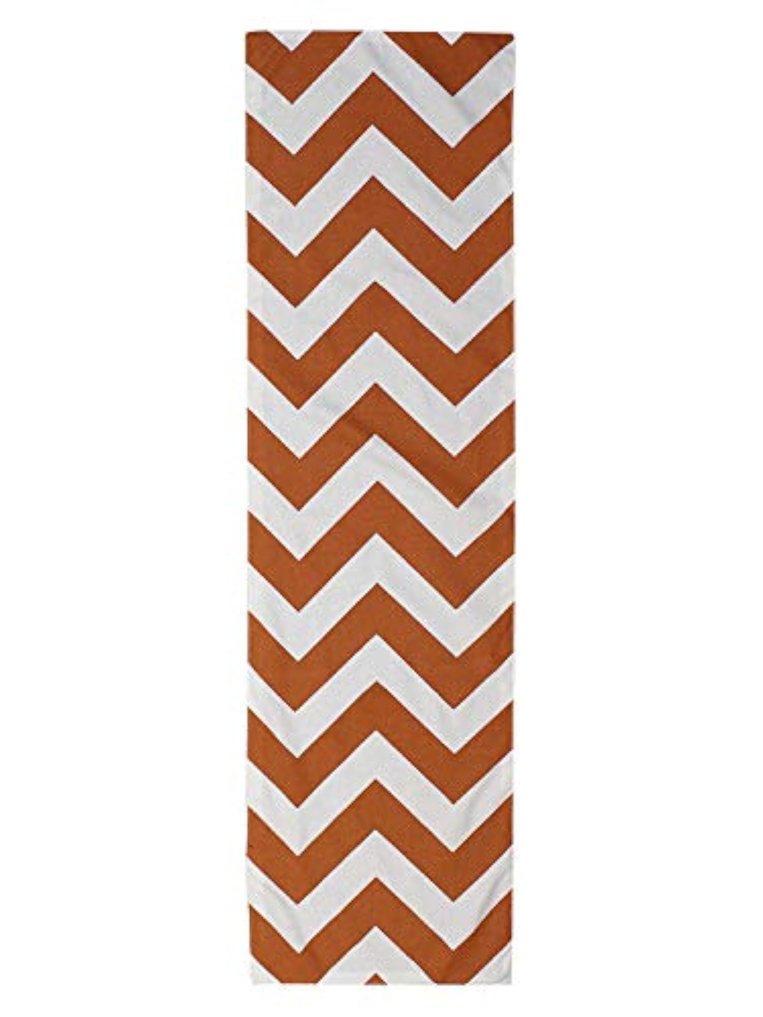Chevron Printed Orange Table Runner with 6 Pcs Place Mat