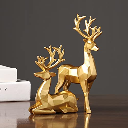 Escultura RAN 2 piezas Reno Nórdico de Navidad en Resina miniatura 4