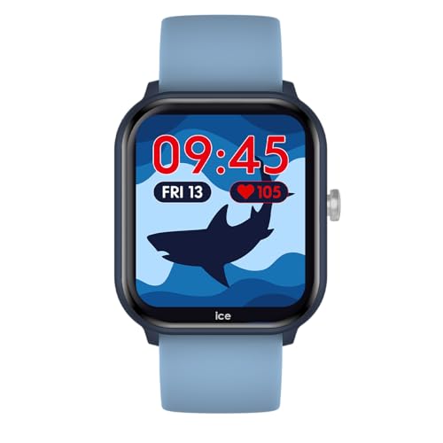 ICE-WATCH - Ice Smart Junior 2.0 Blue Light Blue - Montre connectée Bleue pour Enfant avec Bracelet en Silicone Bleu Clair - 022795 (1,75 Pouces)