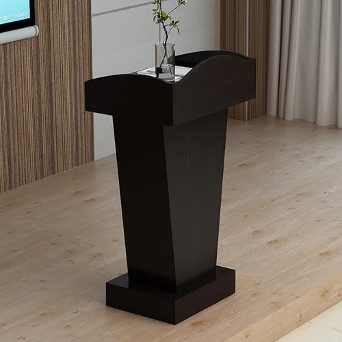 Púlpito de madera resistente con acabado gris elegante para reuniones 2