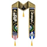 Duzieda El Salvador Graduation Stole for College & High School Graduates, El Salvador Flag Graduation Sash 72"