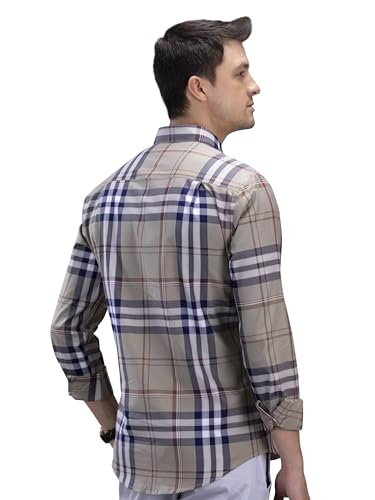 Image of IndoPrimo Men's Cotton Casual Regular Fit Checks Shirt for Men Long Sleeve (Dabang)
