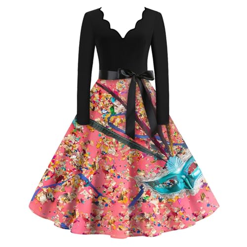 TOFOTL Robe Carnaval Femme Cosplay Grande Taille Pirate Fée Multicolore Princesse Venitienne Vintage Annees 60 Adulte Italie Deguisement Italie Déguisement Carnaval Femme Rose M