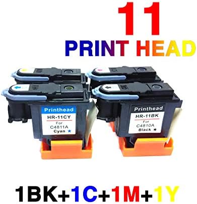 1set Excellent for hp11 Printhead Replacement for 11 Printhead C4810A C4811A C4812A C4813A Fit for HP Designjet 70 90 100 110 500 510 500ps 800ps 9110 K850 (1BK+1C+1M+1Y)