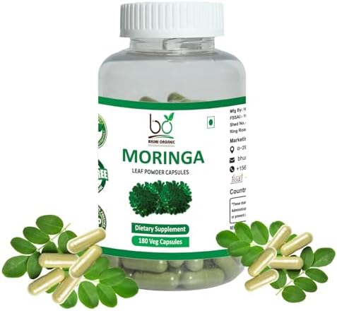 Moringa Powder Capsules with Rich Moringa Pure (180 Capsules), Health, Natural Supplement