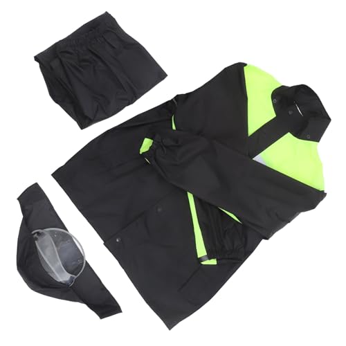 FUNOMOCYA Rain Suit for Motorcycles Men's Rain Jacket and Pants Set Black Green Windproof Rain Gear 3xl Size