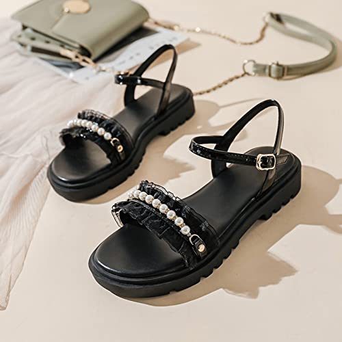 Sandales pour femmes en cuir souple nu-pieds d'été décontractés - 2