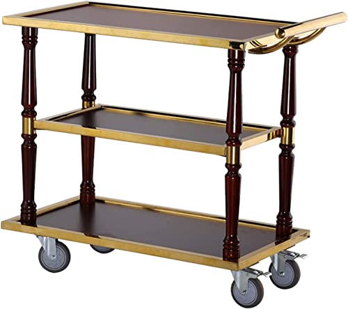 CCKUYT Carro de Servicio de Bar para Hotel, Restaurante, Carro de Almacenamiento, Carro de Salón de Belleza, Carro de Bebidas de Cocina Fácil de Poner, para el Hogar y el Salón
