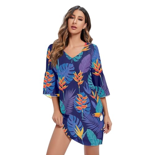 Robe d'été col en V légère pour camoufler les bras avec style