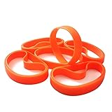 100 PCS Orange Blank Silicone Bracelets, Sports Rubber Elastic Wristbands Wholesale Bulk Bracelet Large