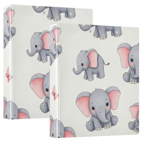 Classeur 3 anneaux éléphant gris avec poches intérieures pour organiser le bureau