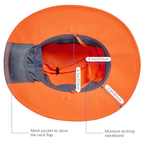 Image of BASSDASH UPF 50+ Sun Fishing Hat Water Resistant with Detachable Neck Flap