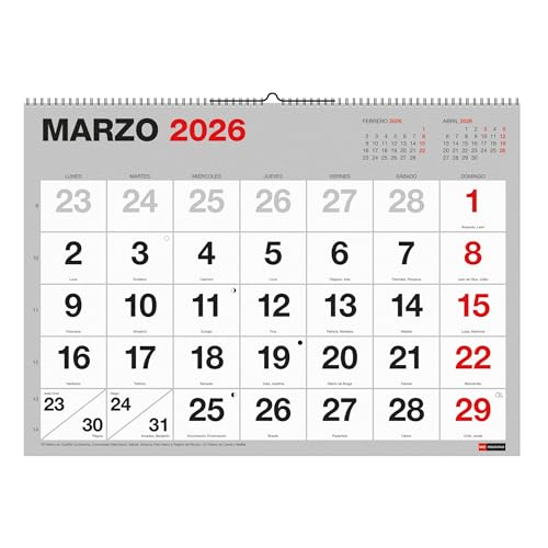 Planificateur 12 mois XL pour le bureau avec calendrier mural 2026 Miquelrius