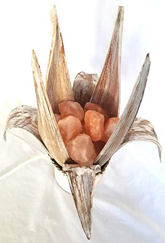 lampada sale, braciere in foglia di cocco decapato