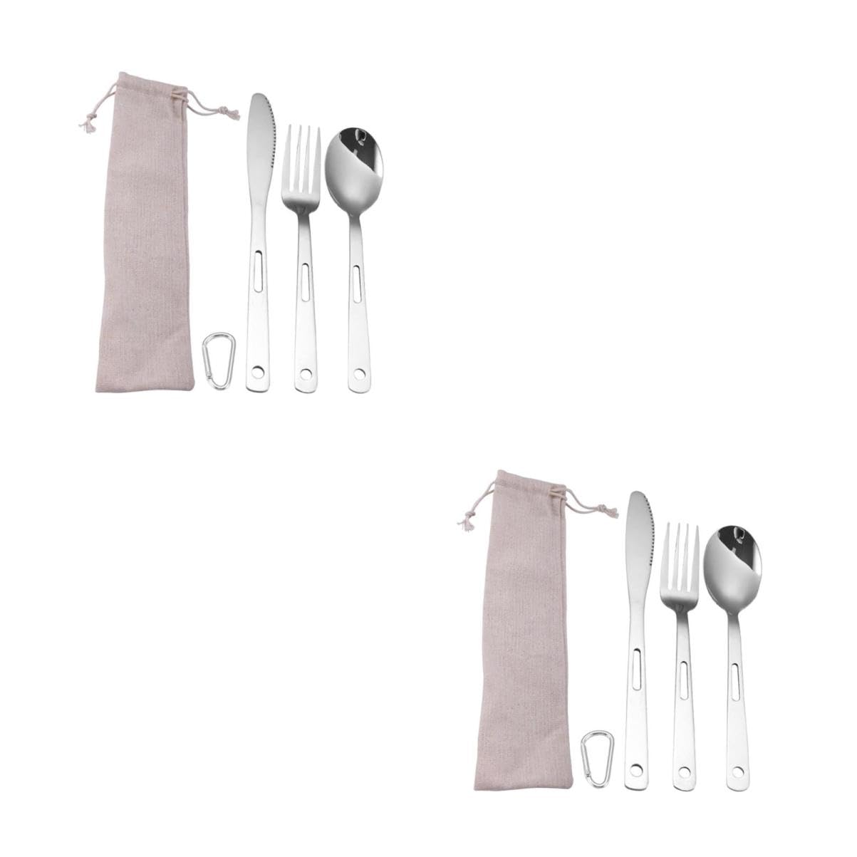 Supvox 2 Sätze Tragbares Camping- und Picknickgeschirr-Set essgeschirr outdoor outdoorgeschirr Besteck-Organizer Besteckständer Besteck kochlöffel Geschirrset Outdoor-Versorgung