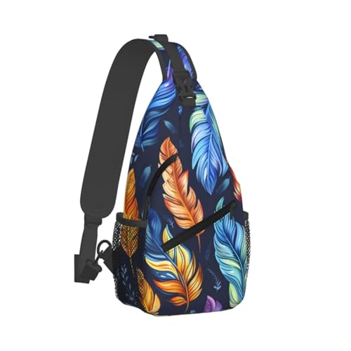 Bolso bandolera colorido estilo pluma para hombre y mujer miniatura 2