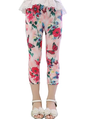 Kiench Girls Capri Leggings Summer Cropped 3/4 Pants Pattern