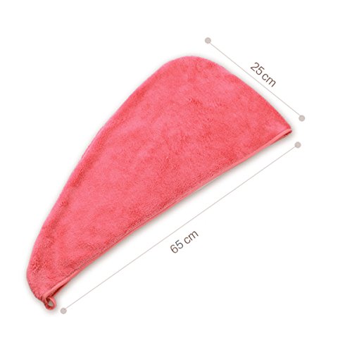 Mily Microfiber Hair Turban,Hair Towel Wrap Turban- Super Absorbent,Unique Design - Perfect For College Dorm, Pools, Gyms, Beaches, Locker Rooms Bathroom (Hot Pink) #TOP1