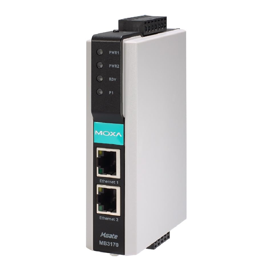 Moxa MGATE MB3170-T - 1-Port Advanced Serial-to-Ethernet Modbus Gateways, RS-232/422/485 to 10/100BaseT(X) Ports (RJ45 Connector), -40 to 75°C