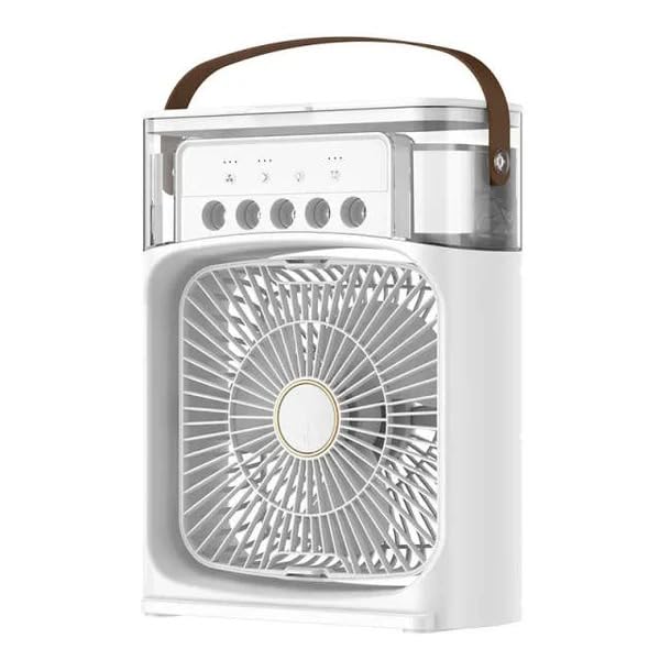 Portable Air Cooler Fan with USB, Misting Function, LED Controls, White-image-44