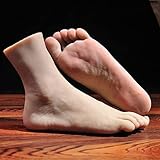 Silicone Feet 1 Pair Silicone Lifesize Male Mannequin Silicone Foot with Bone Display Jewerly Sandal Shoe Sock Display Art Sketch Foot Model