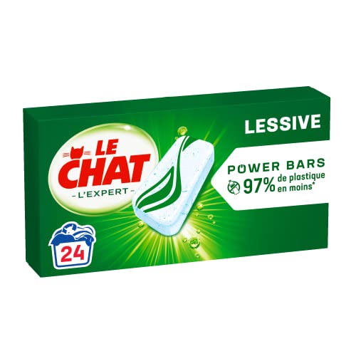 Le Chat L'Expert Power Bars – 24 doses (24 Lavages) – La Lessive dernière génération Poudre compactée