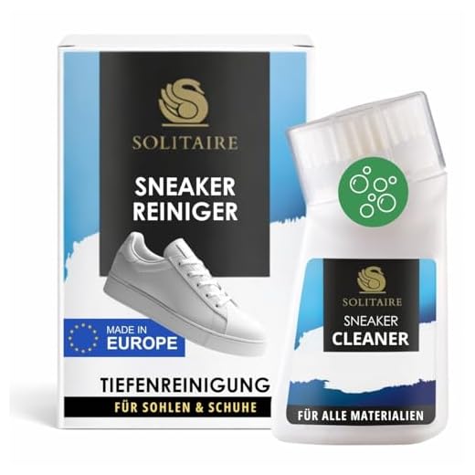 Solitaire SNEAKER CLEANER 75 ml – Intensive Reinigung, für saubere Sneaker, Turnschuhe und Freizeitschuhe, für alle Materialien und Farben geeignet, farblos