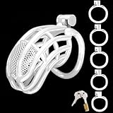 Peniskäfig Penissperre Sissy Keuschheitskäfig 3D-gedruckter Peniskäfig in Wabenform Leichtes Penissperrgerät BDSM Bondage-Zubehör Lustkontrolle für Männer (L) B69