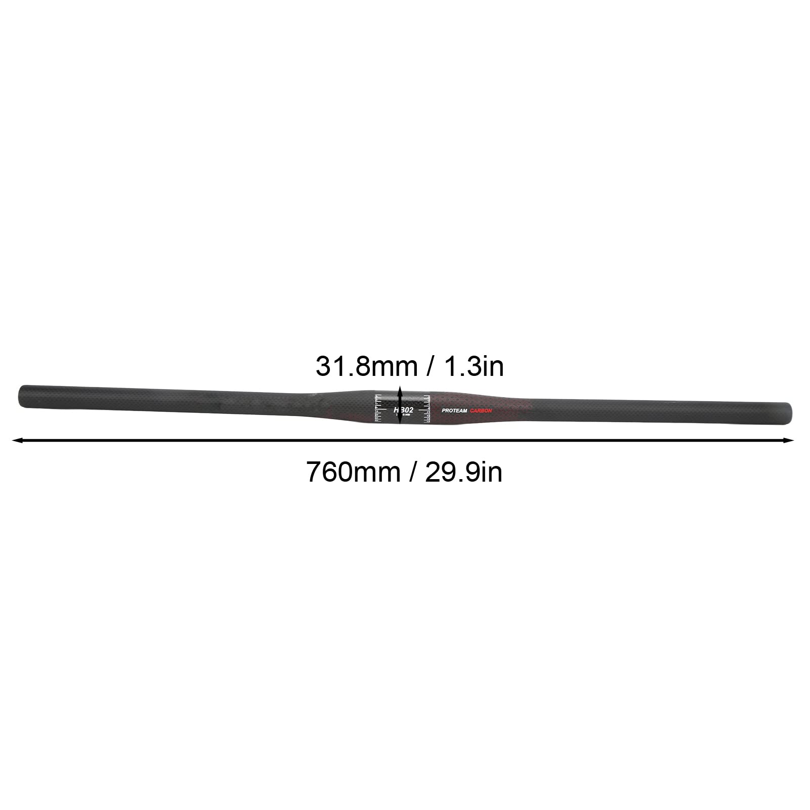 Guidon de VTT léger en fibre de carbone de 760 mm pour une meilleure performance et (poignée droite)