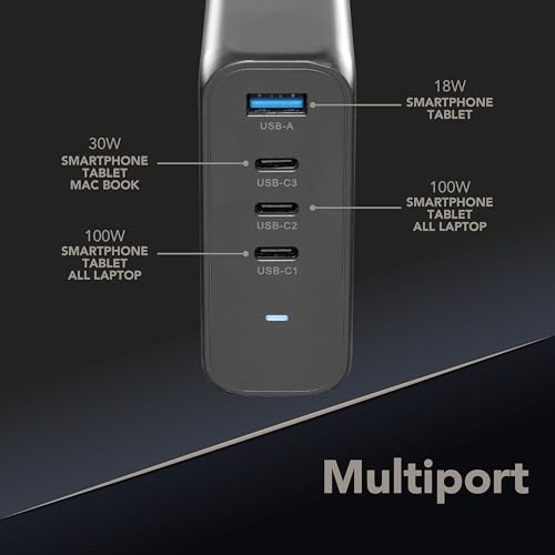 Cargador GaN 150W MULTIPOWER de Cellularline con 3 USB-C y 1 USB-A para tablet y móvil 6