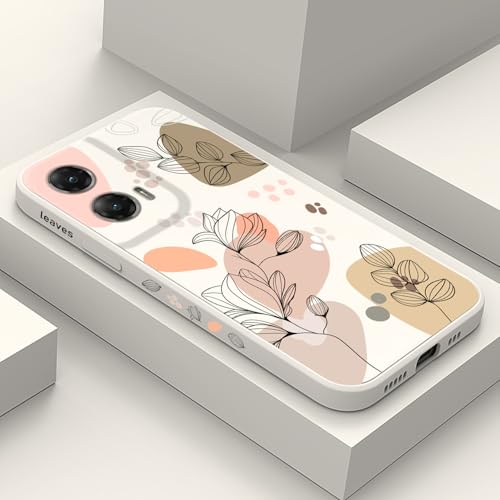 Coque silicone Moto G Stylus 5G 2024 motif fleurs blanc Morandi poétique