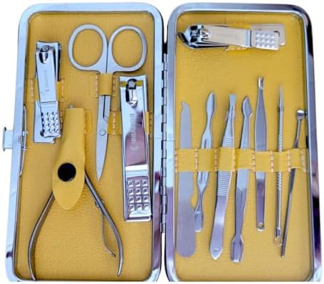 Kit Manicure E Pedicure 12 Peças Inox Com Estojo Bomvink