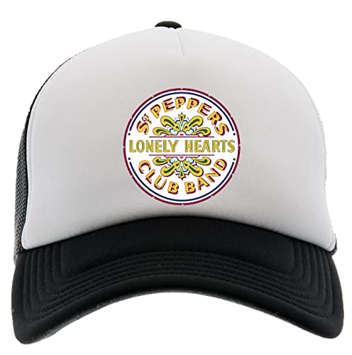 SGT Pepper Logo Casquette de Baseball Chapeau Unisexe Hommes Femmes Avant en Mousse Dos en Maille Noir Cap Unisex - Les Beatles, Paul McCartney, John Lennon, RIngo Starr, George Harrison SGT Pepper Logo Casquette de Baseball Chapeau Unisexe Hommes Femmes Avant en Mousse Dos en Maille Noir Cap Unisex