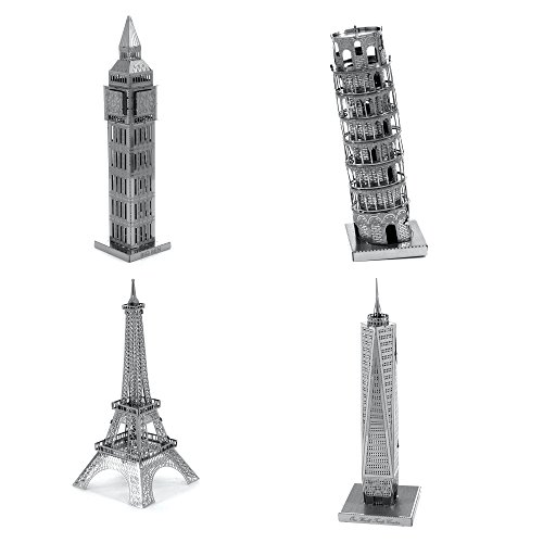 Taj Mahal 3D Puzzle By National Geographic Metal Earth 3D Laser Cut Model - 4 Landmarks Set