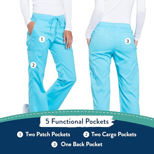 image for Cherokee Scrubs for Women Mid Rise Moderate Flare Drawstring Pant with
