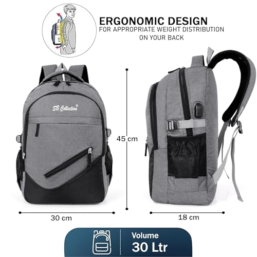 Image of S.B. Collection Bags Unisex Usb Waterresistance Office /Business /College Daily Use Helping hand Backpack 32L Laptop Backpack