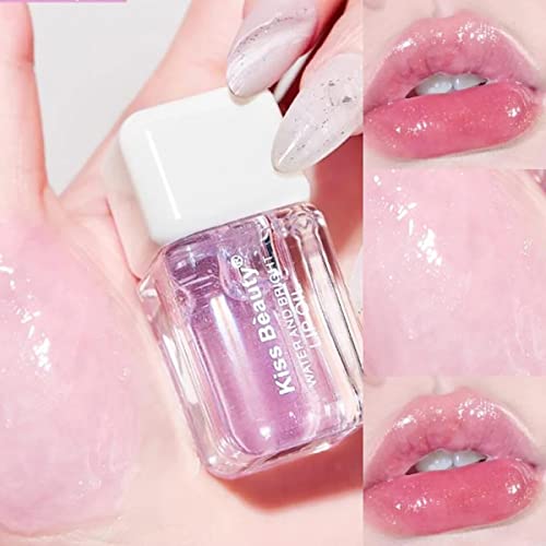 Fruit Pearlescent Plumping Lip Oil, Lip Carepearl & Shimmer Mini Lip Gloss Kit, Lip Care Hydrating Lip Gloss Tinted Lip Balm, Long Lasting & Nourishing Lip Glow Oil, Non-Sticky Fresh Texture (Grape) #TOP11