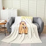 Homemissing Capybaras - Manta de franela de felpa mullida con lunares para niños y niñas, diseño de dibujos animados Kawaii de mascotas, manta ligera para sofá, cama individual, 50 x 60 pulgadas para