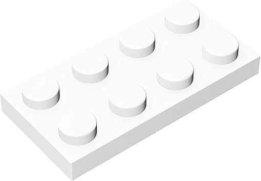 Classic Building Bricks 2x4 Plate, 110 Piece Bulk Building Block, Compatible with Lego 3020 Parts, Building Bricks for Most Brands White