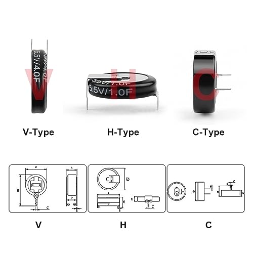 Supercondensateur 5.5V vertical haute capacité 4.0F format bouton - 2
