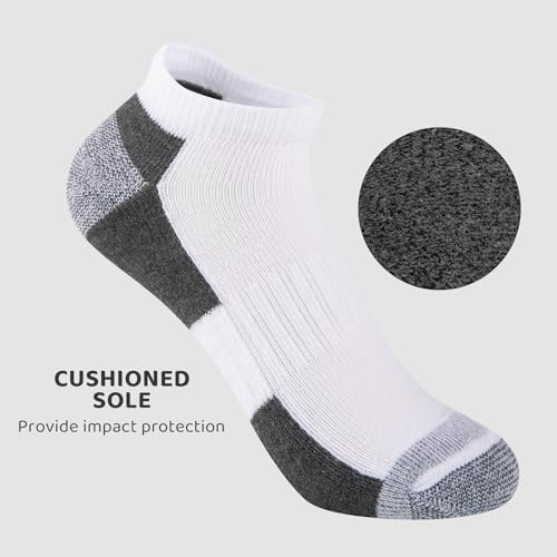 Comfoex 12 Pairs Boys Ankle Cushioned Socks Athletic Low Cut Sports Breathable Socks For Kids 4-6 6-8 8-10 10-12 Years Old3