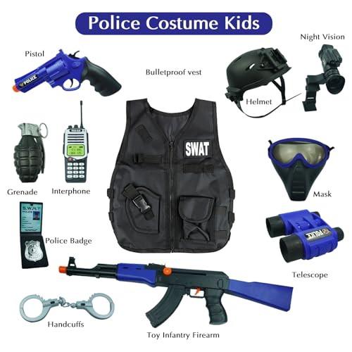 Disfraz de Policía para Niños con Casco y Accesorios miniatura 2